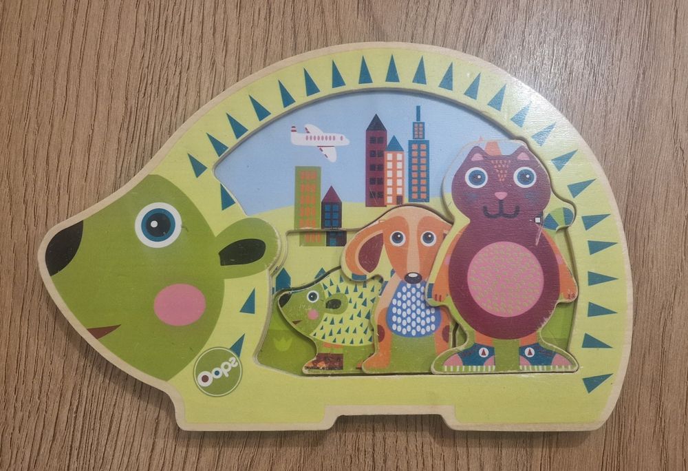 Jeż drewniana układanka/puzzle