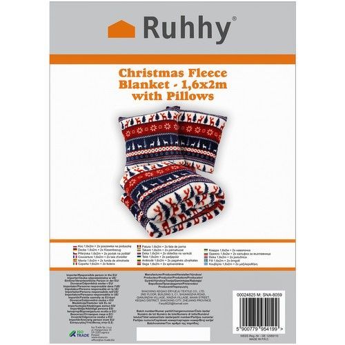 Koc 1,6X2M + 2X Poszewka Na Poduszkę Ruhhy 24825