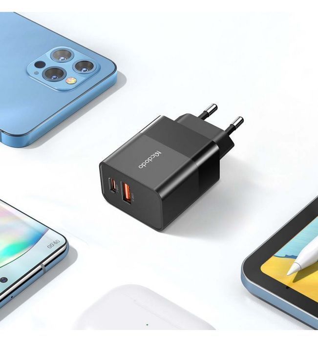 Ładowarka sieciowa Mcdodo CH-1952 USB + USB-C, 20W + kabel USB-C do