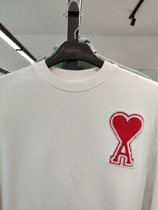 Світшот AMI Paris oversize Ami de Coeur patch sweatshirt White