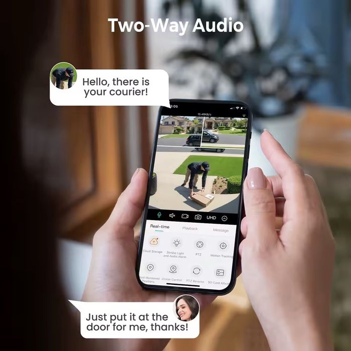 Вулична WiFi IP-камера 12 МП з 3 незалежними об'єктивами та PTZ, iCsee