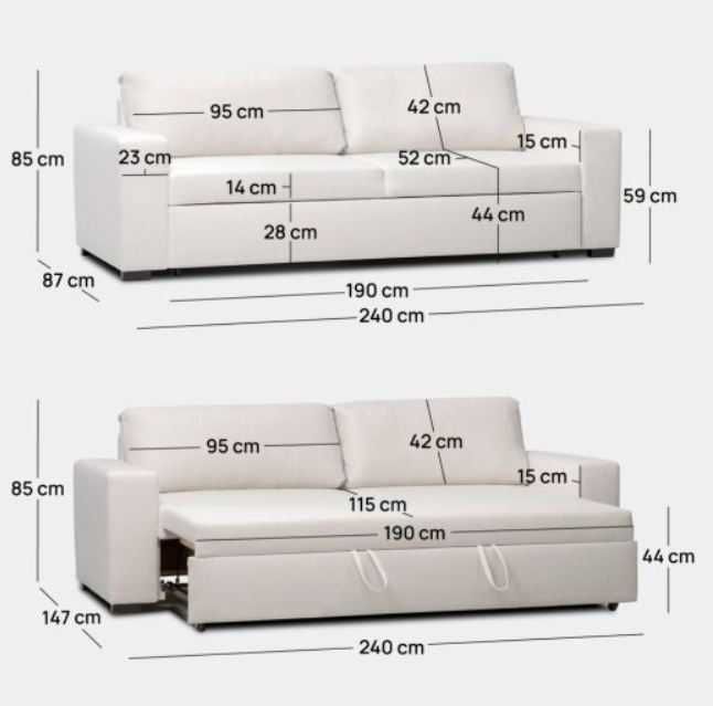 sofá cama semi novo