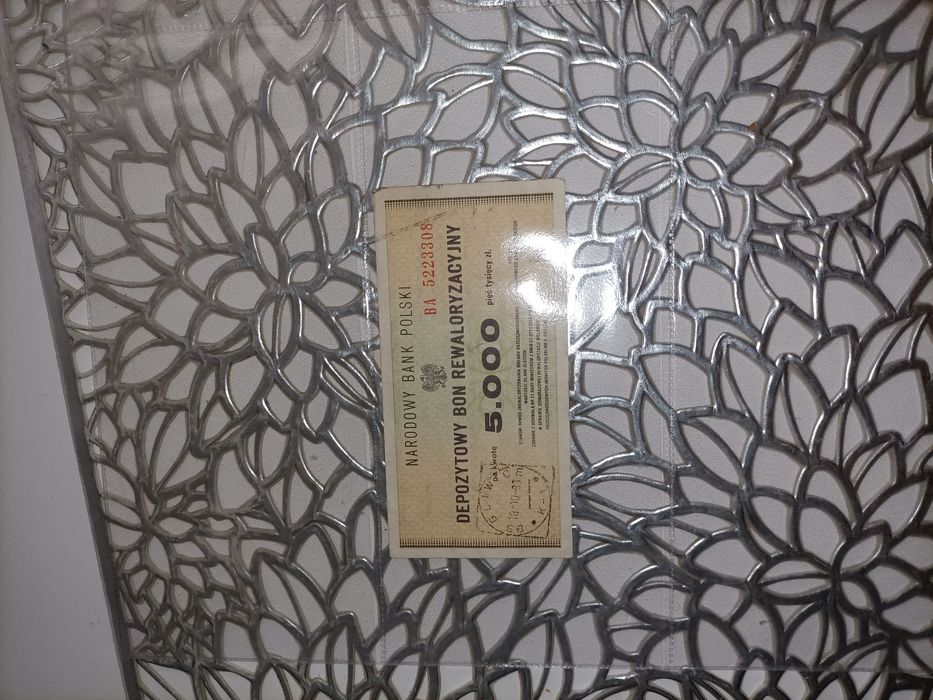 Depozytowy bon vintage