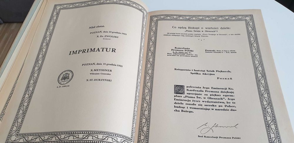 Starocie z Gdyni - Dewocjonalia - Pismo Święte w Obrazach 1930r.