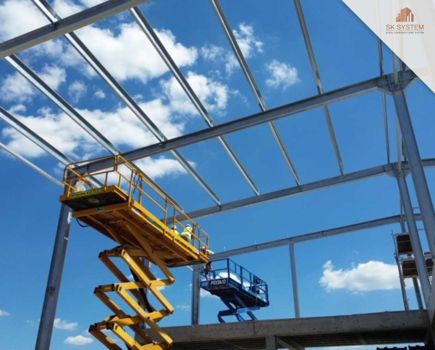 Hala 500 m2 stalowa magazyn warsztat płyta konstrukcja SK SYSTEM