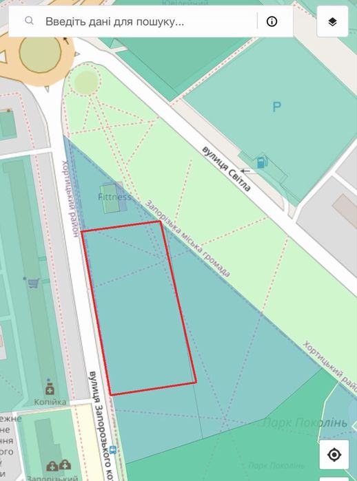 Продаж землі під забудову 1 гектар в центрі Хортицького району-100000$ - Вид 2