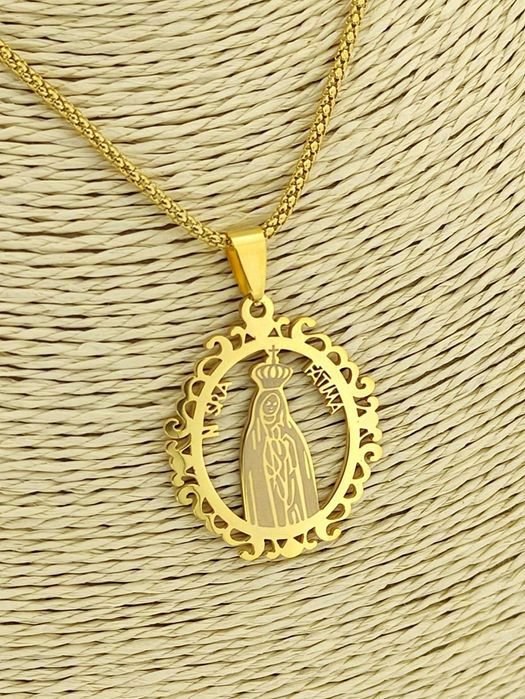 Fio Nossa Senhora de Fátima em Aço Inox