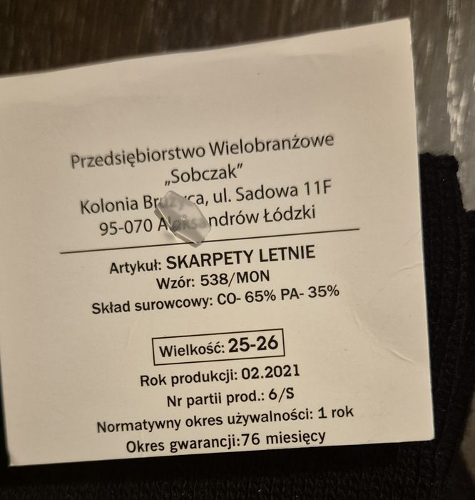 2 pary Skarpety letnie 538/MON, roz. 25-26 / 39-41