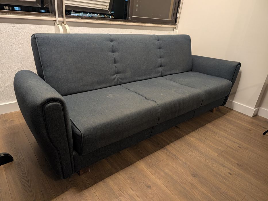 Sofá cama azul 215cm