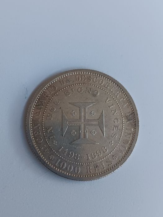 Moeda de prata bela de 1000 réis D.Carlos l, 1898