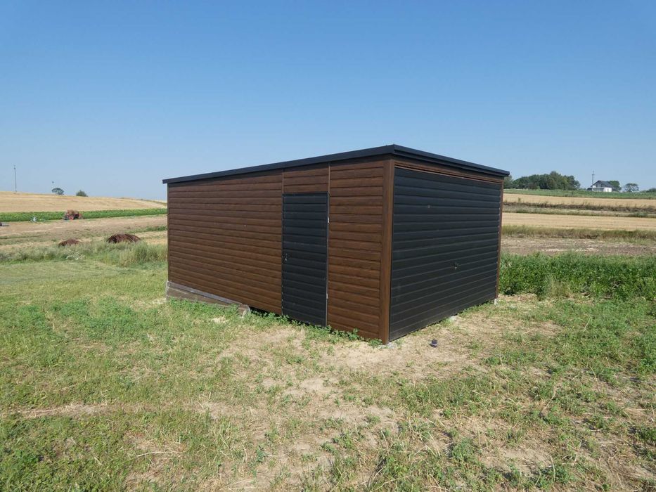 Garaż blaszany 4x6 spad dachu do tyłu