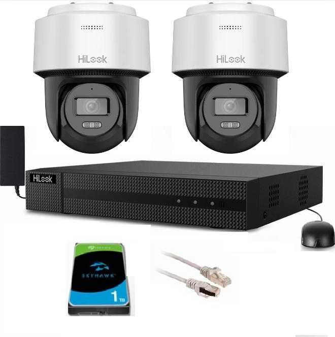 2 kamery obrotowe Hilook 2mp-rejestrator, dysk switch-kompletny zestaw