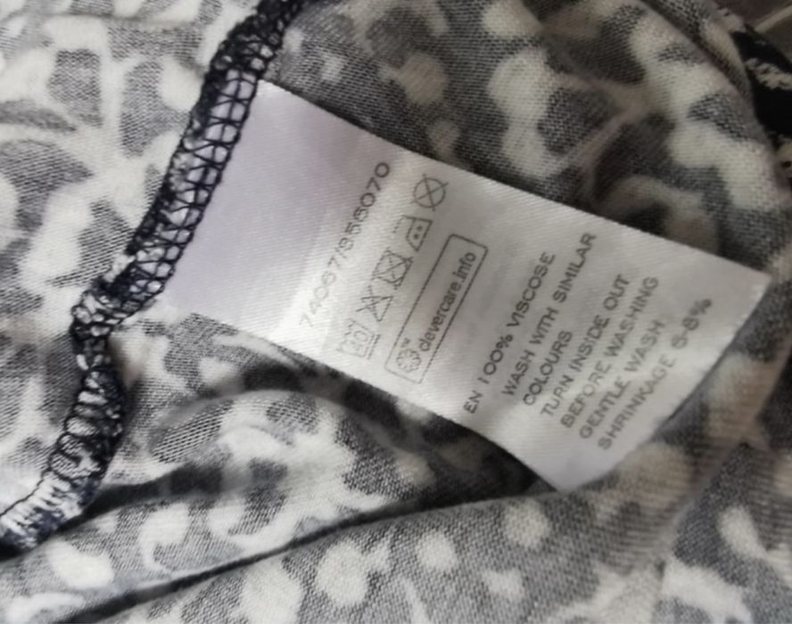 Stylowa sukienka 100% wiskoza do kolana na lato wiosne L