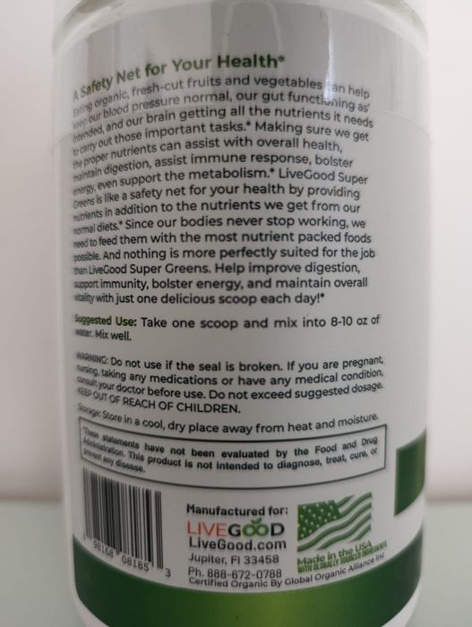 LiveGood Organic Super Greens