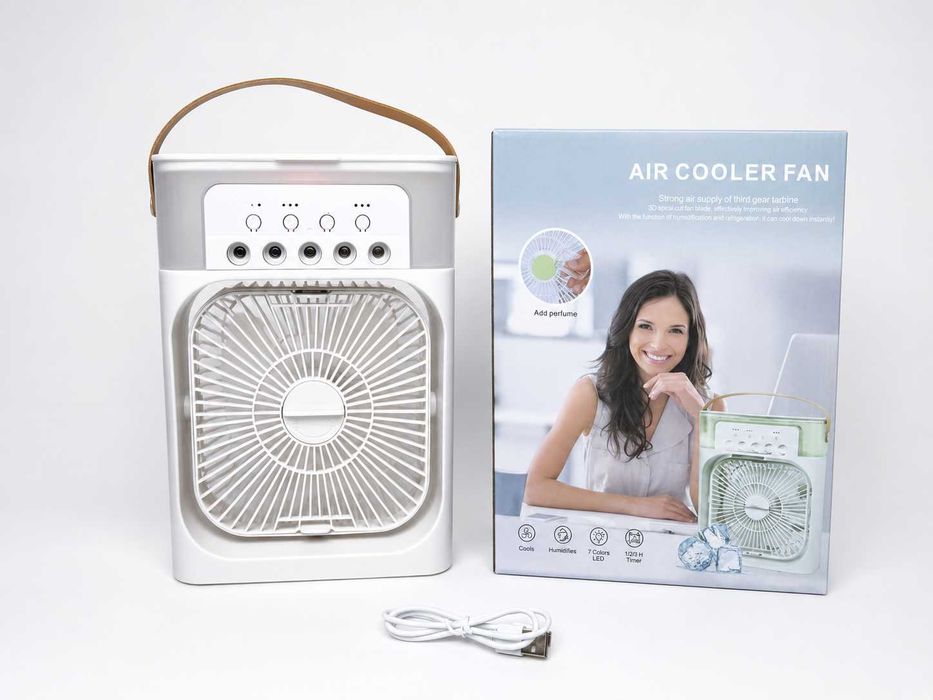 Вентилятор з контейнером для льоду та функцією зволожувача Air Cooler Fan 10 Вт (працює від Type C - USB)