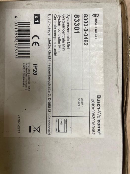 Wideodomofon BUSCH - JAEGER 83222 +Centralka 83301