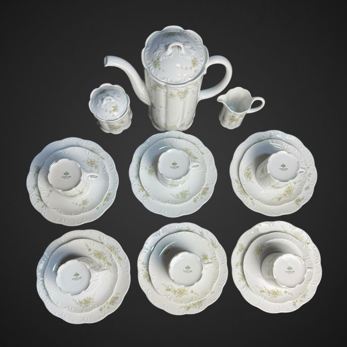 Serwis kawowy rosenthal monbijou grune ranke dla 6 osób B5/050305