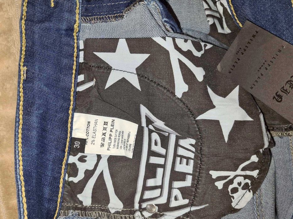 круті джинси жіночі philipp plein сині низька талія Нові з бірками