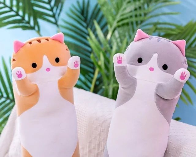 Кот батон мягкая плюшевая игрушка подушка обнимашка антистресс подарок плюшевый