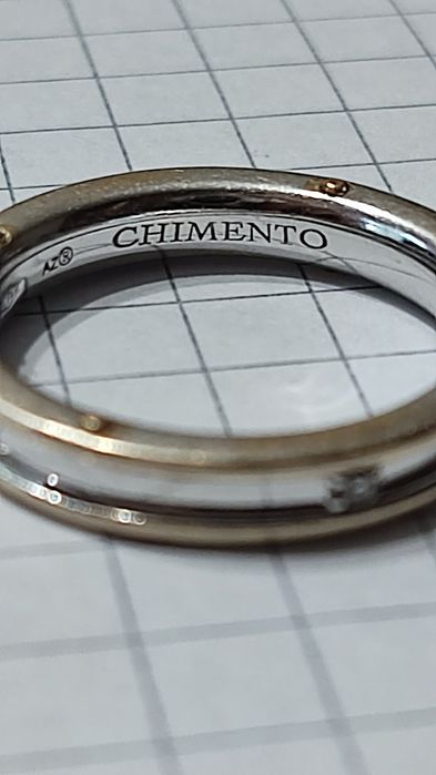 Золота каблучка, з діамантами, CHIMENTO, 750 проба.