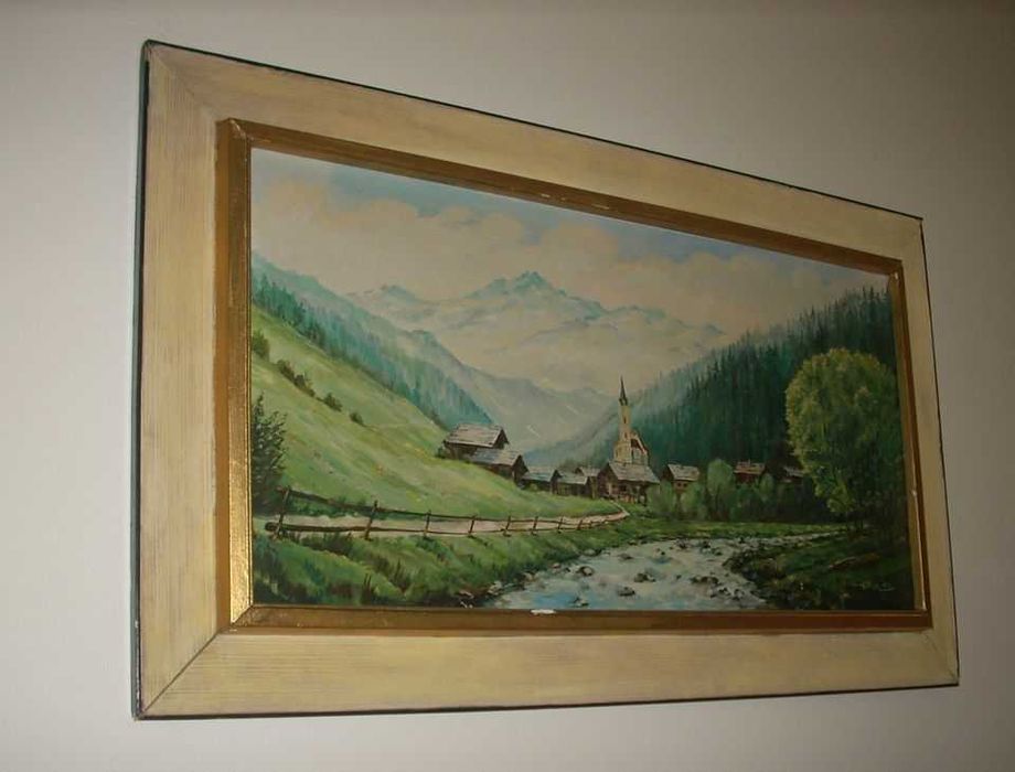Quadro pintado a óleo tela  "Paisagem" - Assinado