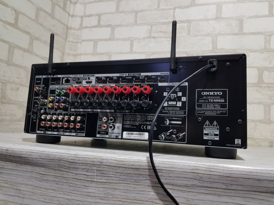 7.2 AV, ресивер ONKYO TX-NR 686, *7x165 Вт, HDMI, Wi-Fi, 4K, USB, б/у