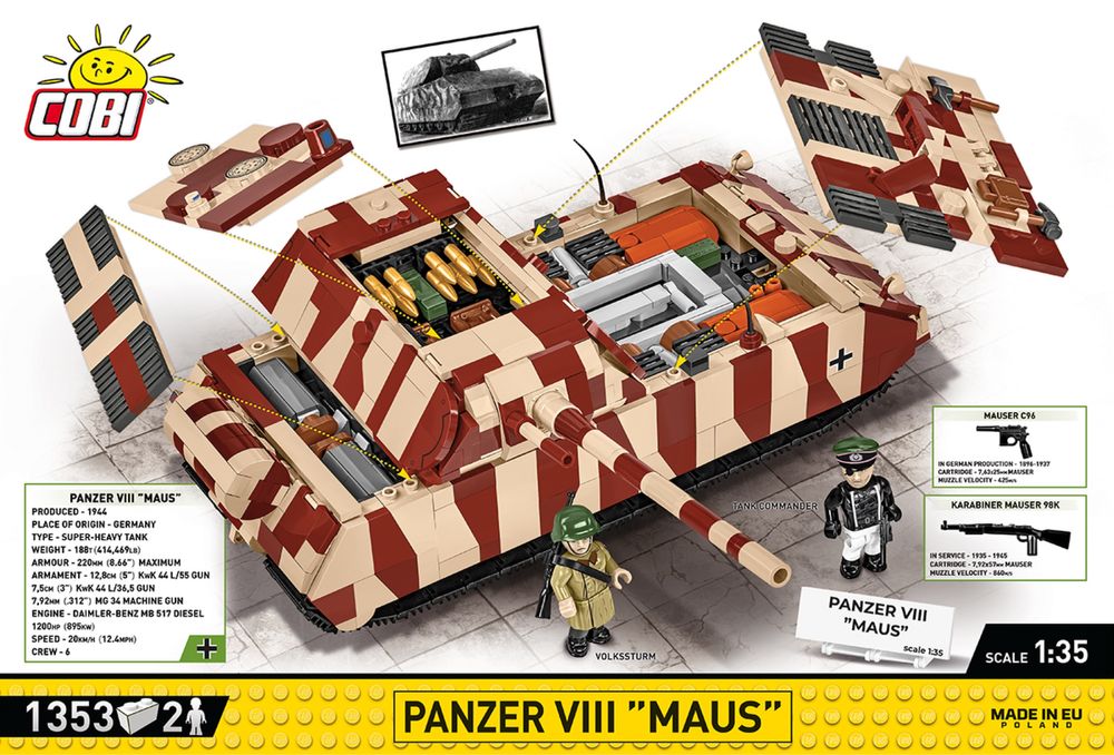 Czołg Panzer VIII Maus klocki COBI 3138