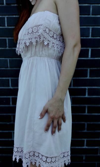 Sukienka hiszpanka boho koronka różowa biała rozmiar uni