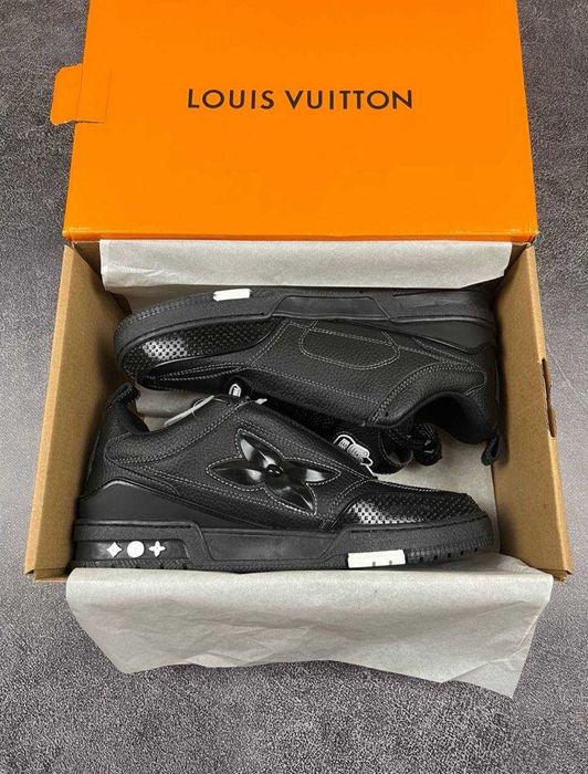 Кросівки Louis Vuitton LV Skate Grained Leather Trainer Black Sneaker
