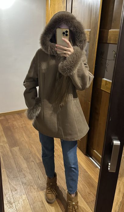 Kożuch skóra naturalna XXL camel
