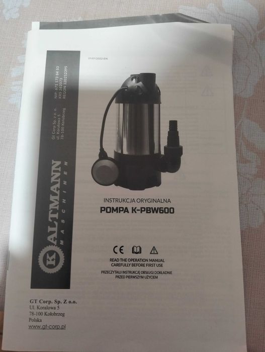 Продам помпу дренажну Altmann k-pbw600 + шланг 10м
