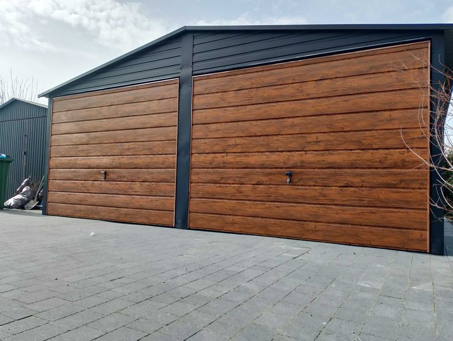 Standard Garaż 6x5 drewnopodobny bramy grafit