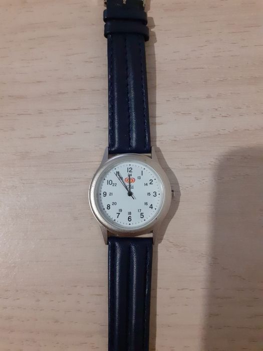 Relógio Novo Bracelete  Couro Azul