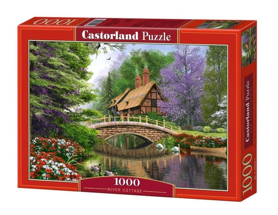 Puzzle 1000 Dom nad rzeką CASTOR pudełko,356x254 mm