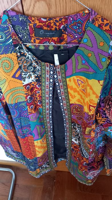 Short Ethnic-Print Jacket64729949672321122