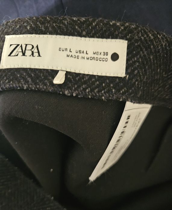 Czarna spódnica Zara wełna tweed