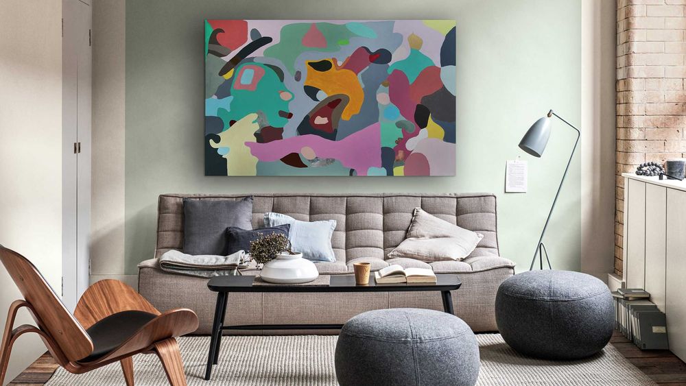 Obraz abstrakcyjny ręcznie malowany - nowoczesna dekoracja