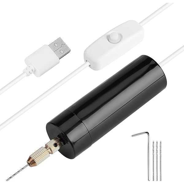 Mini Berbequim Elétrico USB de Precisão – DIY, Resina, Madeira e Artesanato