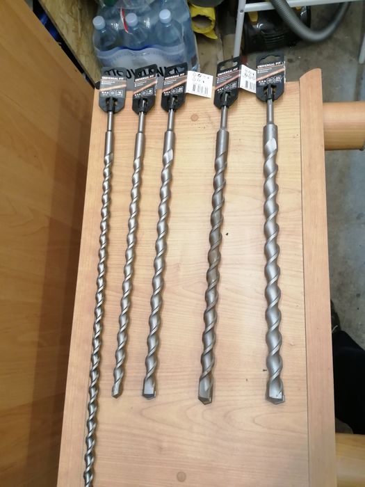 Komplet wiertła do betonu sds 16,18,20,22,25 mm nowe