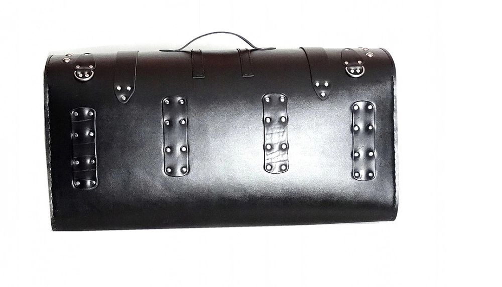 Kufer Skórzany 63 Cm Dwa Kaski Ćwieki Zamek Frędzle