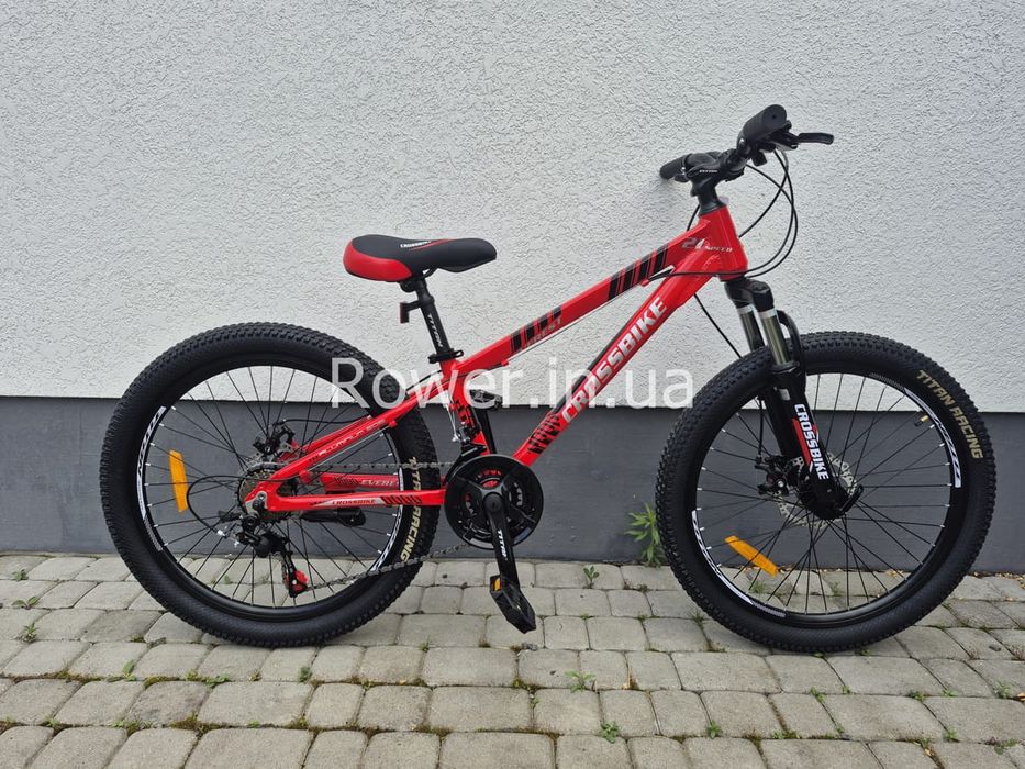 Дитячий гірський велосипед для 8-12 років Crossbike Everest 24 Red
