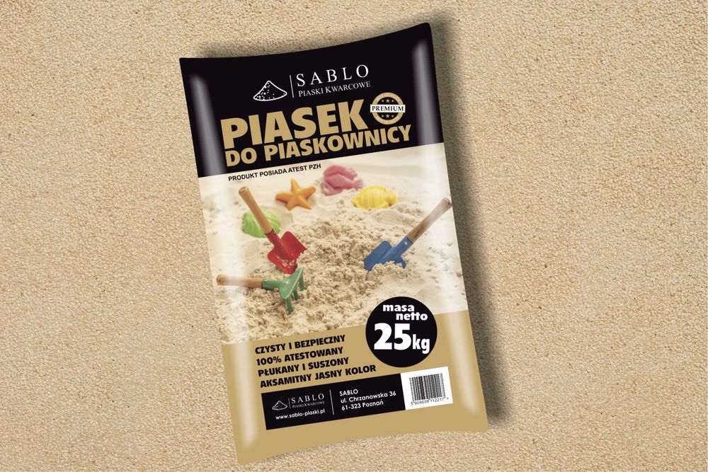 Piasek do piaskownicy ATEST 20 kg