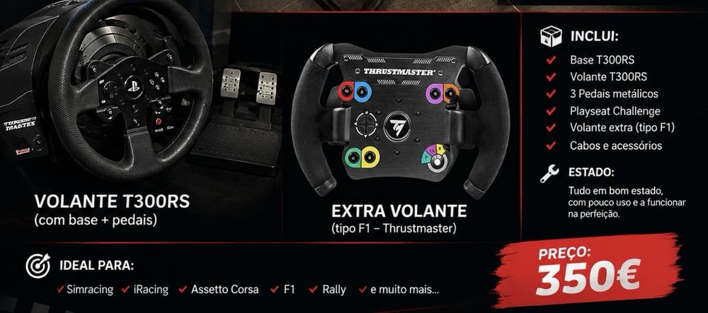 T300rs + playseat + volante F1