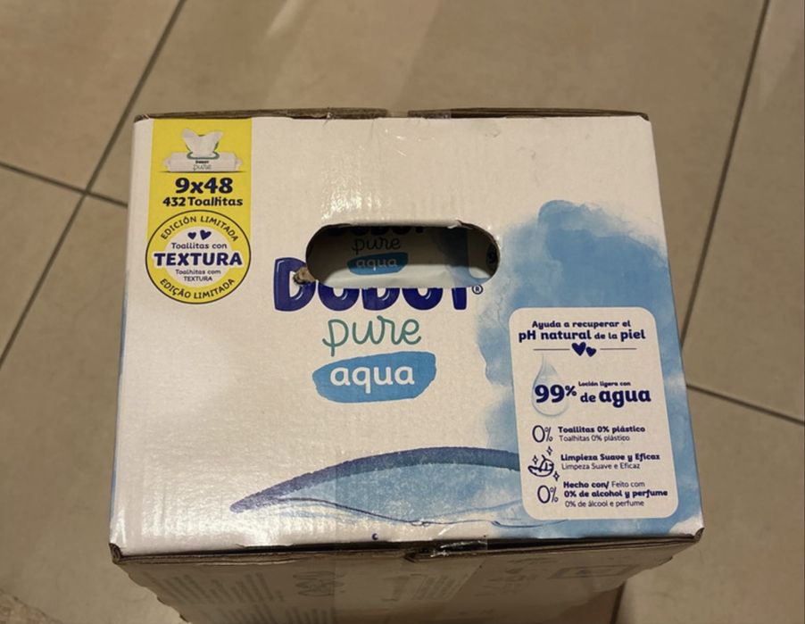 Toalhitas dodot pure aqua (9 pacotes) novo