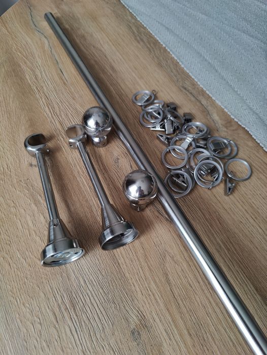 Karnisz srebrny 224cm komplet