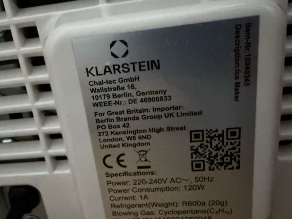 Ледогенератор Klarstein Albaron Bullet Ice