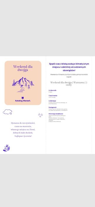 Voucher Katalog Marzen Weekend dla dwojga folwark Łochów