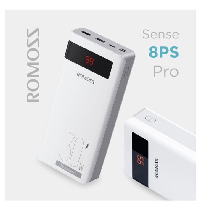 Power Bank ROMOSS 30000 mAh 30W PD павер + чохол і USB лампа подарунок