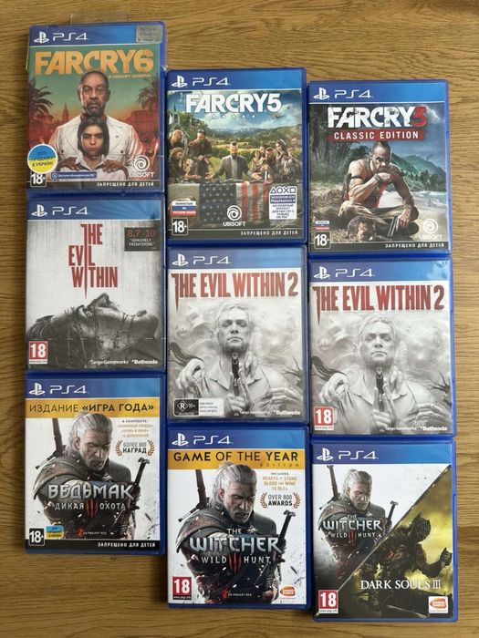 Sony PS4/PS5: Dark Souls, Ведьмак 3 Дикая Охота FarCry Безумцы Это Ты, Evil Within Lies of P, Baldurs Gate, Final Fantasy Castlevania Nier Automata