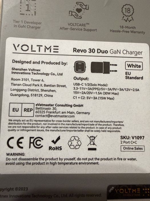 Ladowarka Kostka Voltme Revo 30w duo USB - C